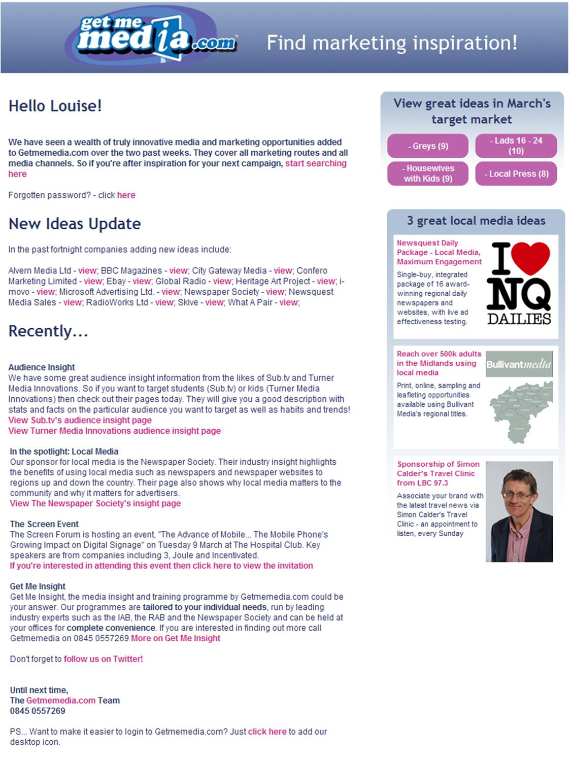 Getmemedia.com e-bulletin