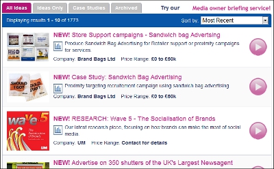 Marketing ideas search results