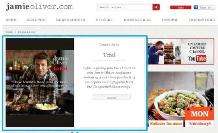 Cross media advertising opportunities with Jamieoliver.com