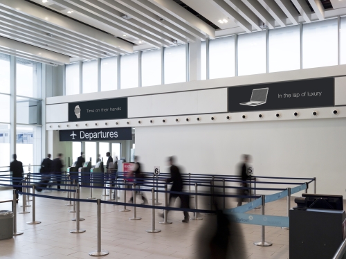 Queuing Zone Light Boxes Targets AB Demo at London City Airport