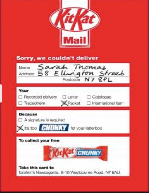KIT KAT GRABBED ATTENTION BY SPOOFING AN EVERYDAY MAILING